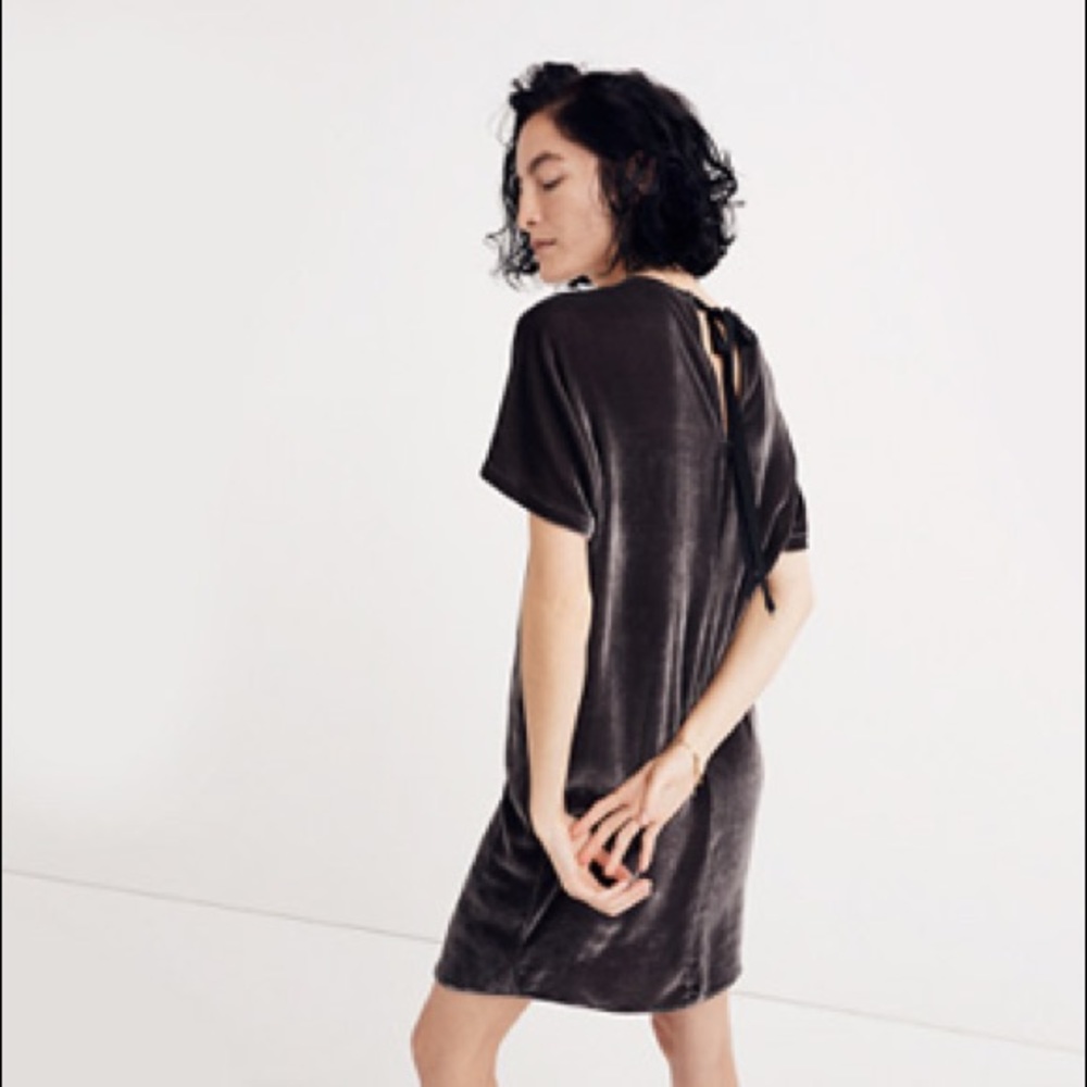 Madewell Bow Back Velvet Dress NWOT